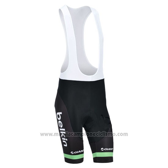 2013 Abbigliamento Ciclismo Belkin Verde e Nero Manica Corta e Salopette